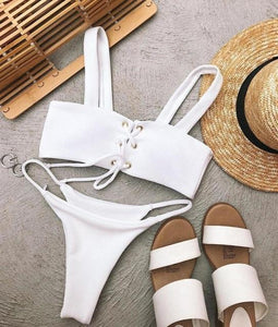 Criss Cross Front Bikini Set