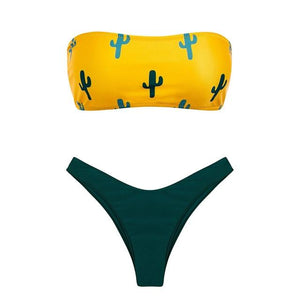 Cactus Bandeau Bikini Set