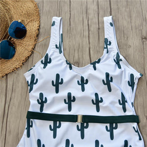 Cactus Print One Piece Swimsuit