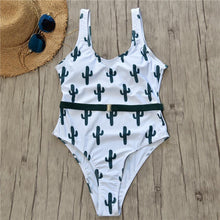 Load image into Gallery viewer, Cactus Print One Piece Swimsuit