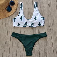 Load image into Gallery viewer, Cactus Print Two Piece Bikini Set