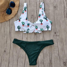 Load image into Gallery viewer, Cactus Print Two Piece Bikini Set