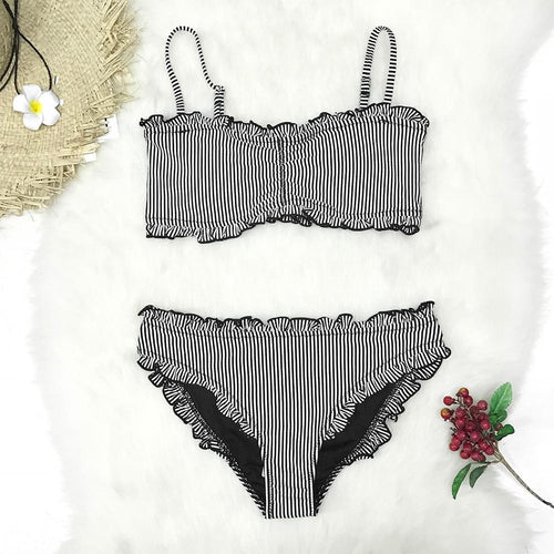 Black Solid Bikini Set