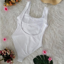 Load image into Gallery viewer, 3D Flower One Piece White Swimsuit