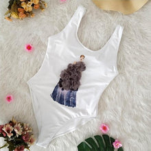 Load image into Gallery viewer, 3D Flower One Piece White Swimsuit