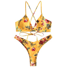 Load image into Gallery viewer, Floral Print Two Piece Bikini Set