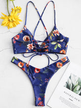 Load image into Gallery viewer, Floral Print Two Piece Bikini Set