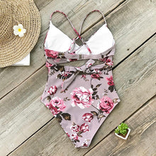 Load image into Gallery viewer, Pink Floral One-Piece Swimsuit