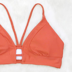 Orange Braided Bikini Set