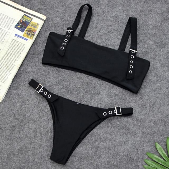 Two Pieces Solid Bikini