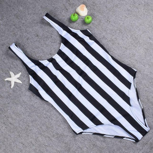 One Piece Striped Swimsuit