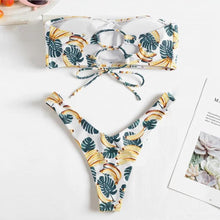 Load image into Gallery viewer, Banana Bandeau Two Piece Bikini Set