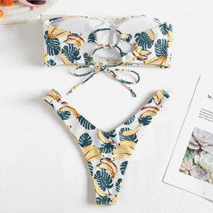 Banana Bandeau Two Piece Bikini Set