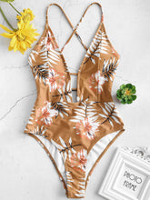 Load image into Gallery viewer, Floral Print One Piece Swimsuit