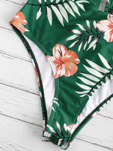 Load image into Gallery viewer, Floral Print One Piece Swimsuit