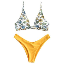 Load image into Gallery viewer, Flower Print Two Piece Bikini Set