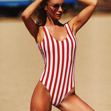 Load image into Gallery viewer, Striped One Piece Swimsuit