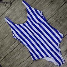 Load image into Gallery viewer, Striped One Piece Swimsuit