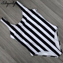 Load image into Gallery viewer, Striped One Piece Swimsuit