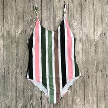 Load image into Gallery viewer, Striped One Piece Swimsuit