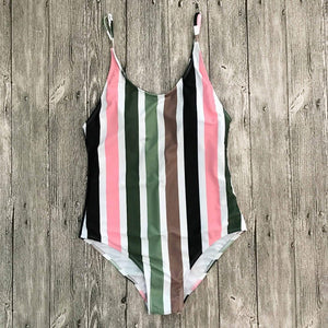 Striped One Piece Swimsuit