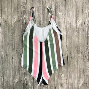 Striped One Piece Swimsuit