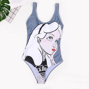 Cartoon Striped Swimsuit