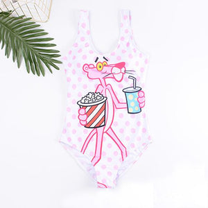 Cartoon Striped Swimsuit