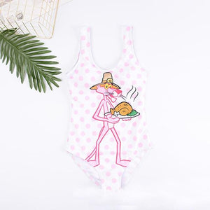 Cartoon Striped Swimsuit