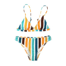 Load image into Gallery viewer, Rainbow Striped Two Piece Bikini Set