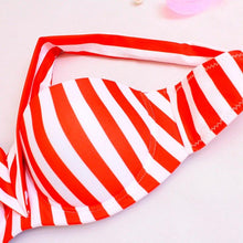 Load image into Gallery viewer, Off Shoulder Striped  Swimwear