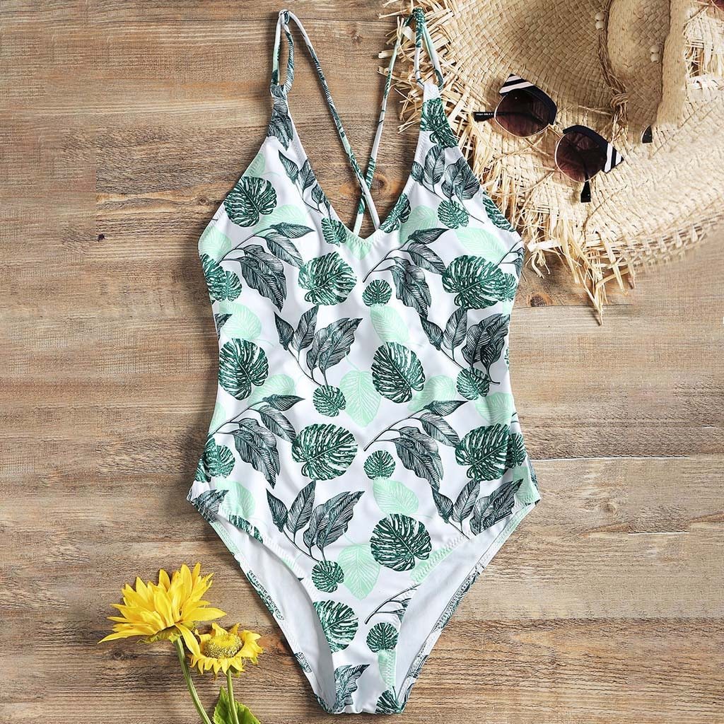 One Piece Leaf Swimsuit