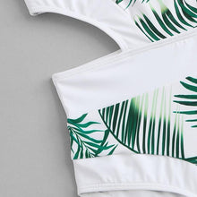 Load image into Gallery viewer, Leaf Print Cut Out One Piece Swimsuit