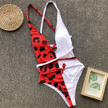 Load image into Gallery viewer, Leopard patchwork Swimsuit