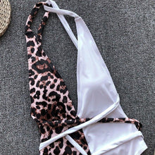 Load image into Gallery viewer, Leopard Deep V Swimsuit