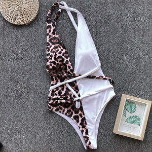 Leopard Deep V Swimsuit