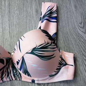 Tropical Palm Leaf Push Up Two Piece Bikini Set