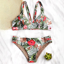 Load image into Gallery viewer, Floral Print Two Piece Bikini Set