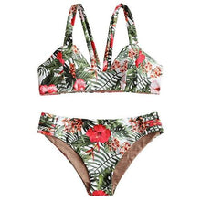 Load image into Gallery viewer, Floral Print Two Piece Bikini Set