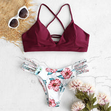 Load image into Gallery viewer, Floral Print Cut Out Two Piece Bikini Set